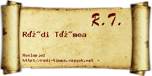 Rádi Tímea névjegykártya